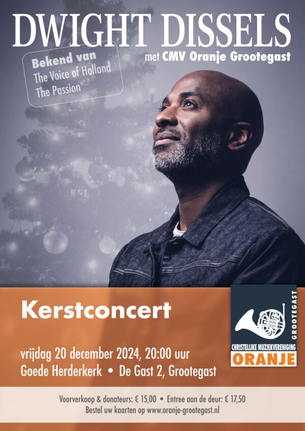 Kerstconcert met Dwight Dissels op 20 december 2024